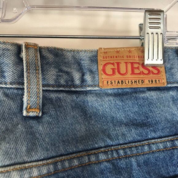 GUESS- WOMEN'S 29 - BLUE DENIM BOOTLEG JEANS TIE DYE BLEACHED - Picture 7 of 8